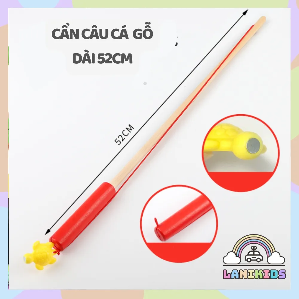 Cần câu cá trẻ em đồ chơi gỗ Cần câu cá trẻ em đồ chơi gỗ