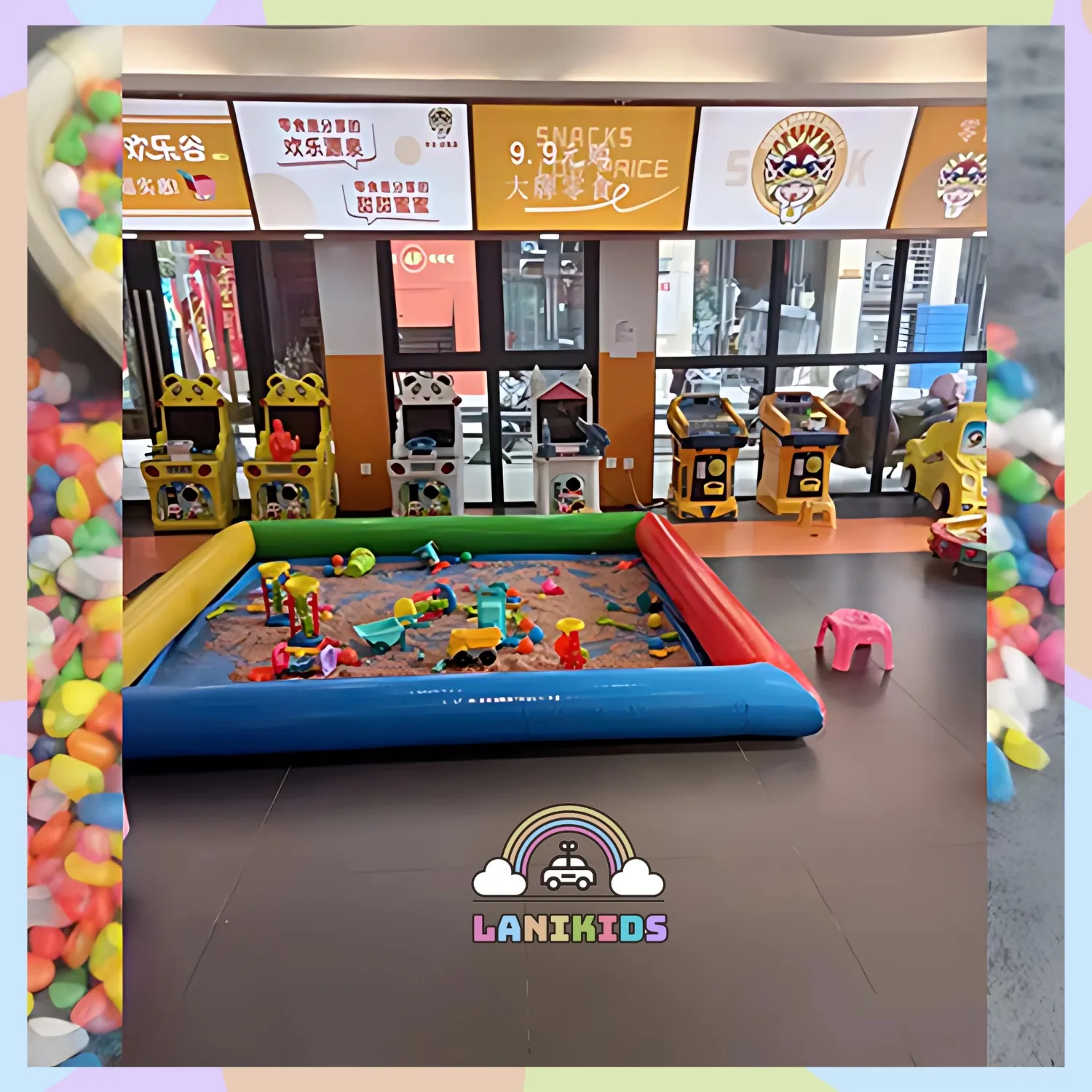 Bể bạt chơi đồ chơi xúc cát Bể bạt chơi đồ chơi xúc cát