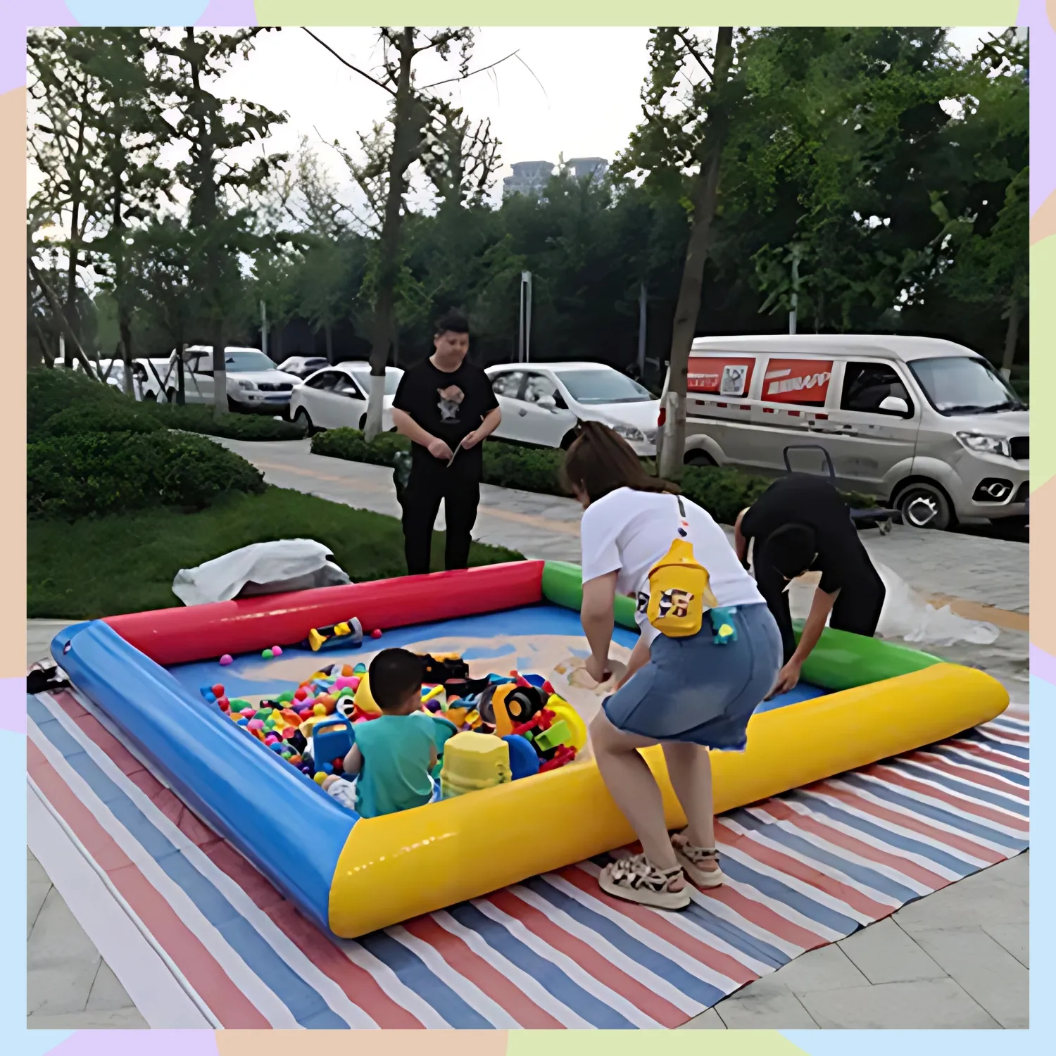Bể bạt chơi đồ chơi xúc cát Bể bạt chơi đồ chơi xúc cát