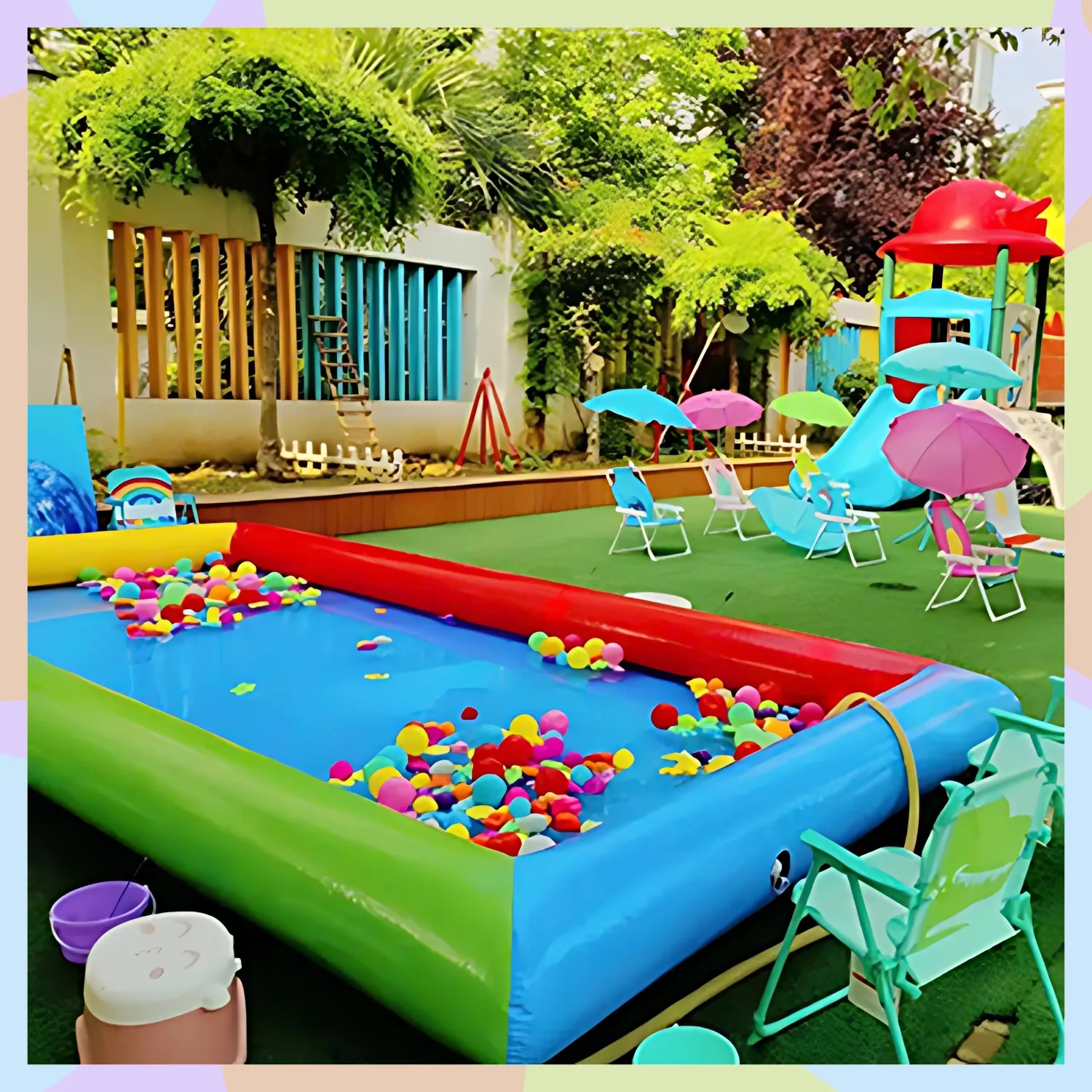 Bể bạt chơi đồ chơi xúc cát Bể bạt chơi đồ chơi xúc cát